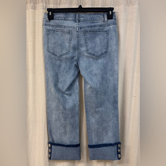 Women's Blue Jeans with Button/Snap Detail - A.Z.I - Picture 2 of 5